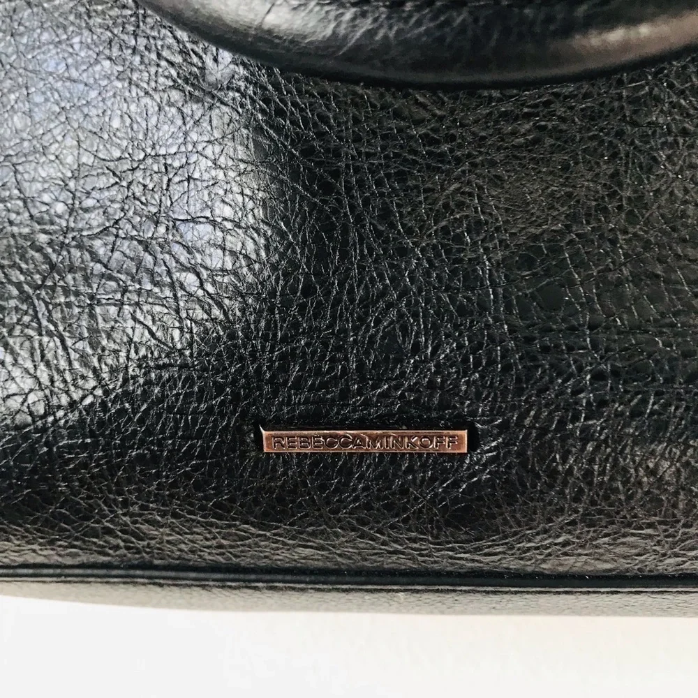 rebecca minkoff black leather jamie satchel /crossbody purse